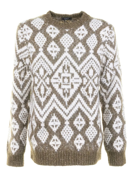  Peserico Geometric-pattern Sweater - Brown 