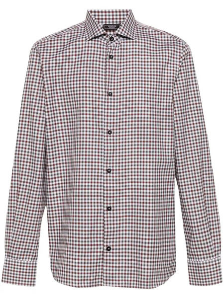  Peserico Gingham-check Shirt - Brown 