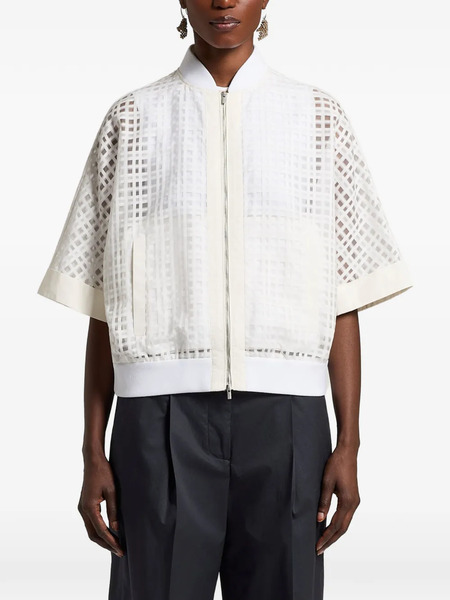  Peserico Grid Bomber Jacket - Neutrals 