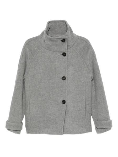  Peserico High-neck Buttoned Jacket - Grey 