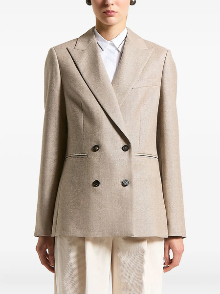  Peserico Houndstooth-pattern Double-breasted Blazer - Neutrals 