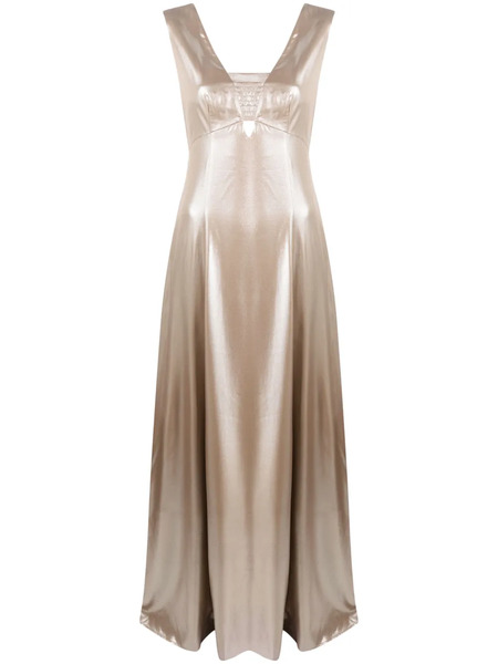  Peserico Laminated Flared Dress - Neutrals 
