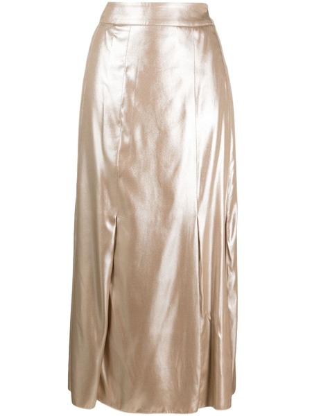  Peserico Laminated-twill Midi Skirt - Neutrals 