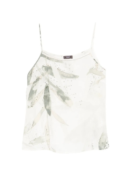  Peserico Leaf-print Top - White 