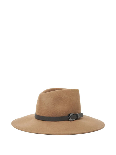  Peserico Leather-buckle Felt Hat - Brown 