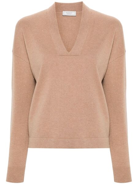  Peserico Metallic-threading Jumper - Brown 