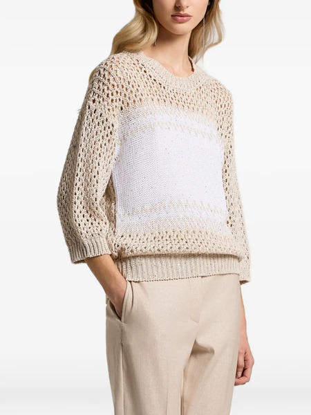  Peserico Openwork Knitwear Jumper - Neutrals 