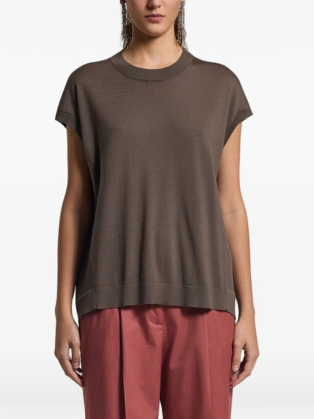  Peserico Panelled Top - Brown 