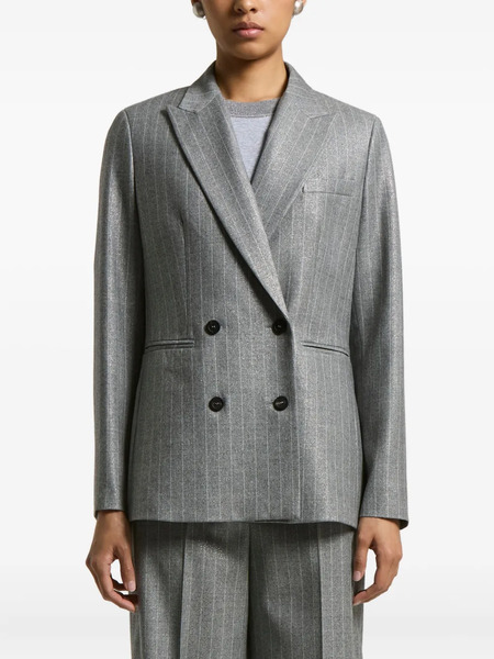  Peserico Pinstripe Double-breasted Blazer - Grey 