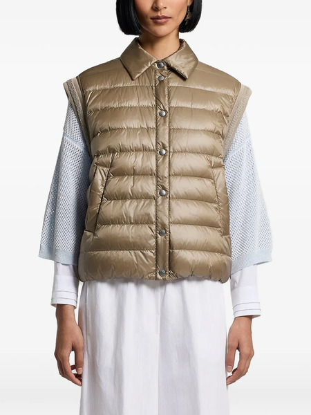  Peserico Quilted Sleeveless Jacket - Neutrals 