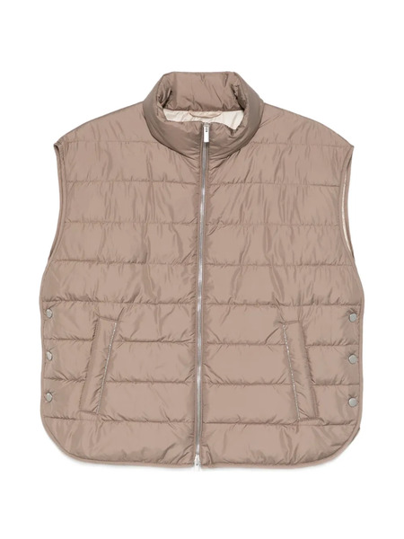  Peserico Quilted Zip Gilet - Neutrals 