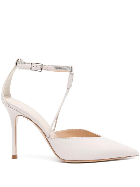  Peserico Rhinestone-embellished Leather Pumps - Neutrals 