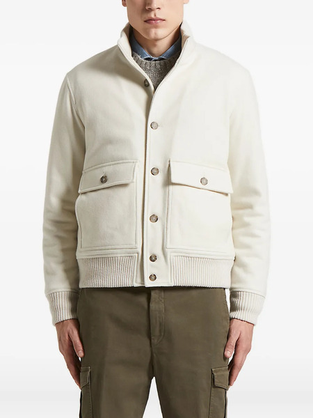  Peserico Ribbed-collar Flap-pocket Jacket - Neutrals 