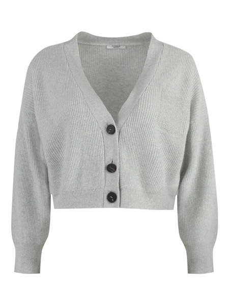  Peserico Ribbed-knit Button Cardigan - Grey 