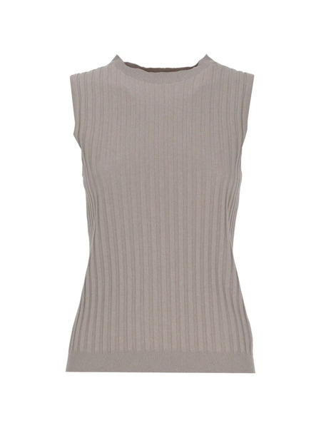  Peserico Ribbed-knit Tank Top - Neutrals 