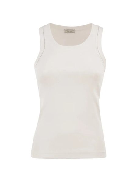  Peserico Ribbed-trim Top - Neutrals 