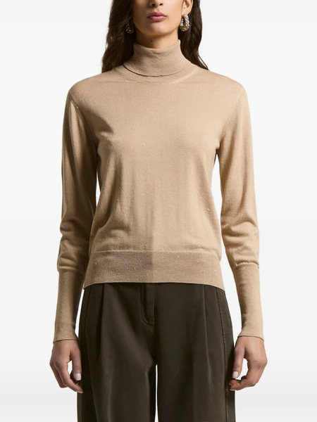 Peserico Roll-neck Glitter-details Pullover - Neutrals 