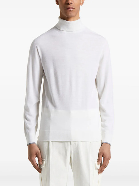  Peserico Roll-neck Wool-cashmere Sweater - White 