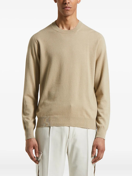  Peserico Round-neck Virgin-wool Sweater - Neutrals 