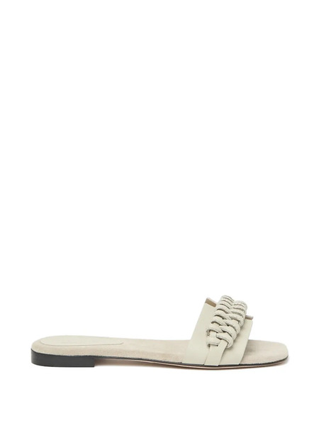  Peserico Ruched-detail Slides - Neutrals 