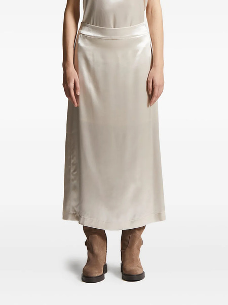  Peserico Satin Side-split Skirt - Neutrals 
