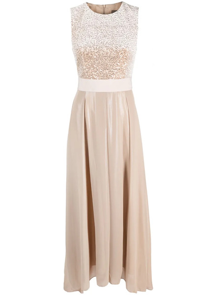  Peserico Sequin-embellished Flared Long Dress - Neutrals 