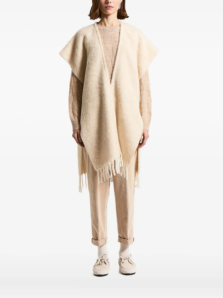  Peserico Sequin-embellished Fringed Cape - Neutrals 