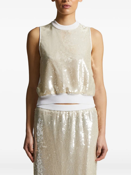  Peserico Sequin-embellished Sleeveless Top - Neutrals 