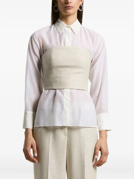  Peserico Sequin-embellished Strapless Top - Neutrals 