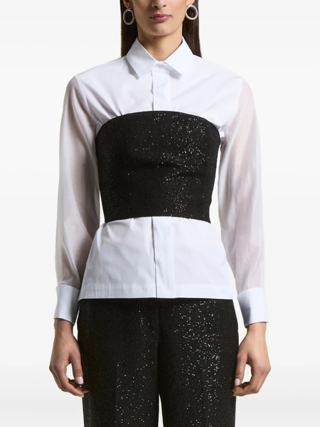  Peserico Sequin-embellished Strapless Top - White 