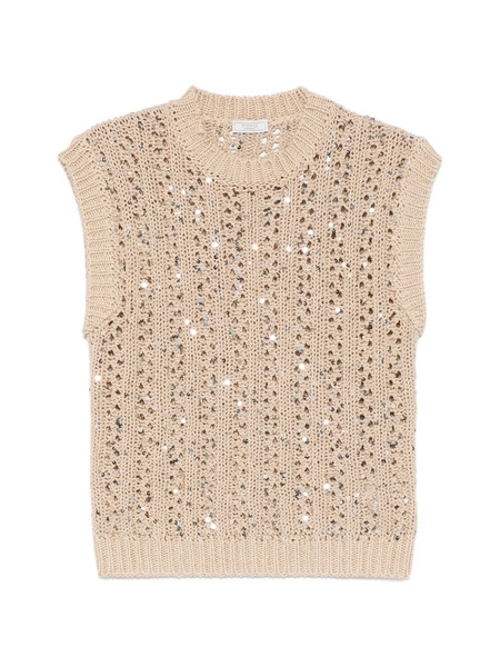  Peserico Sequin-embellished Vest - Neutrals 