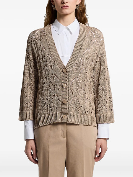  Peserico Sequinned Cordonet Cardigan - Neutrals 
