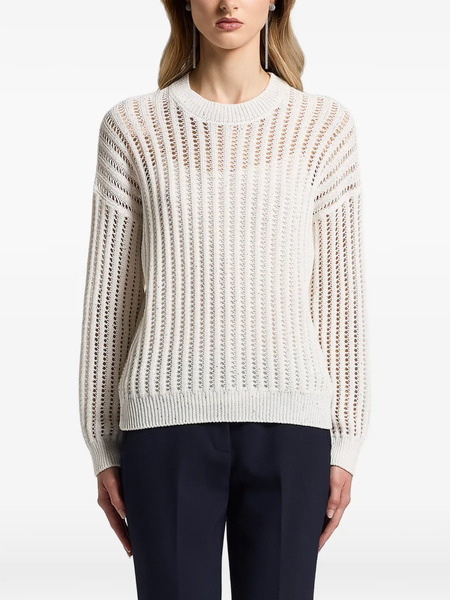  Peserico Sequinned Cordonet Sweater - Neutrals 