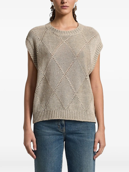  Peserico Sequinned Open-knit Vest - Neutrals 