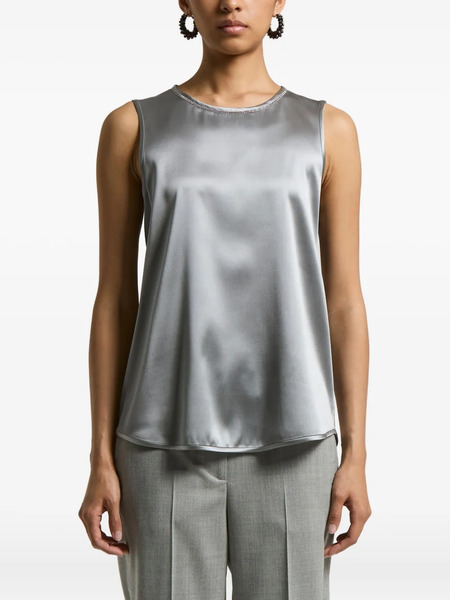  Peserico Silk-blend Sleeveless Top - Grey 