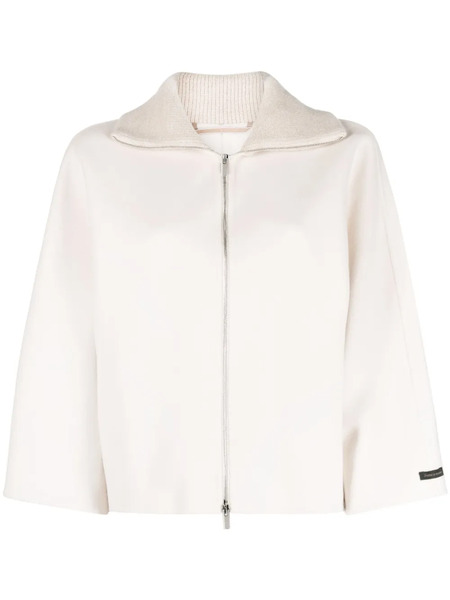  Peserico Spread-collar Virgin Wool Blend Jacket - White 