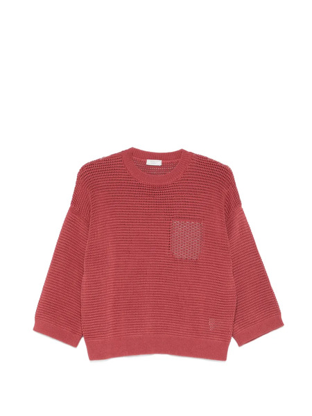  Peserico Square-detail Sweater - Red 