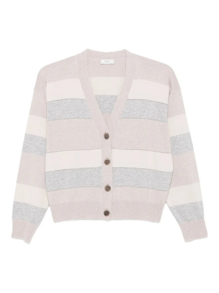  Peserico Striped Button-up Cardigan - Neutrals 
