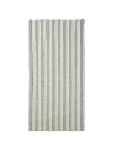  Peserico Striped-pattern Fringed Scarf - Grey 