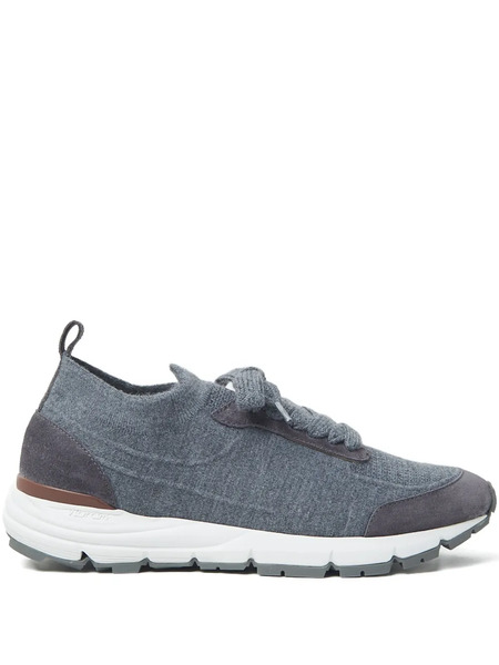  Peserico Suede-panel Sneakers - Grey 