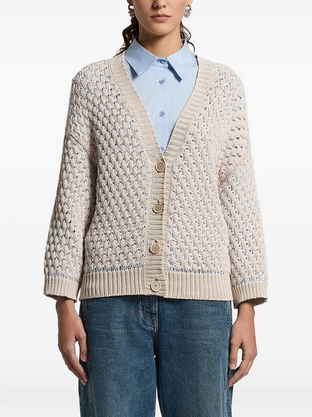  Peserico Textured Buttoned Cardigan - Neutrals 