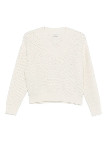  Peserico Textured V-neck Sweater - Neutrals 