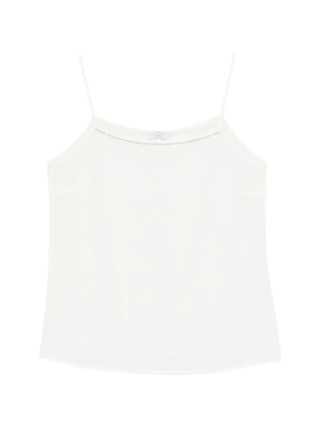  Peserico Thin Straps Tank Top - White 