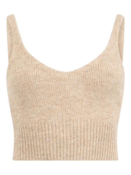  Peserico V-neck Sleeveless Top - Neutrals 