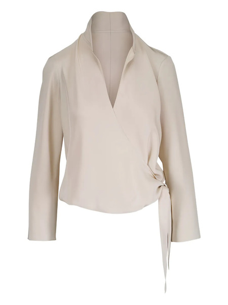  Peter Cohen Tie Wrap Silk Blouse - Neutrals 