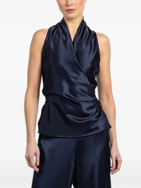 Peter Cohen Wrap Tie Top - Blue 