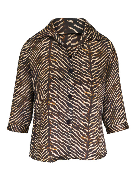  Peter Cohen Zebra-print Blouse - Brown 