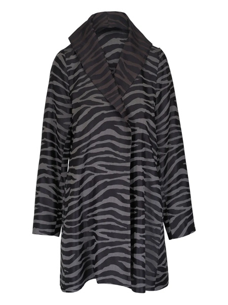  Peter Cohen Zebra-print Coat - Black 