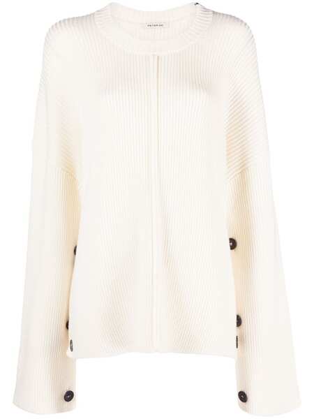  Peter Do Ribbed-knit Virgin Wool-cashmere Blend Jumper - Neutrals 
