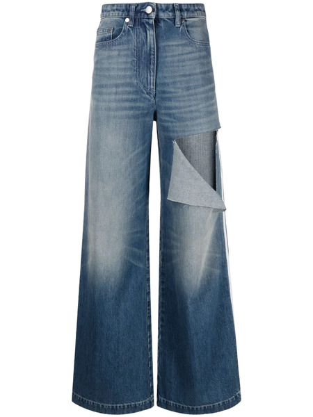 Peter Do Ripped Wide-leg Jeans - Blue 